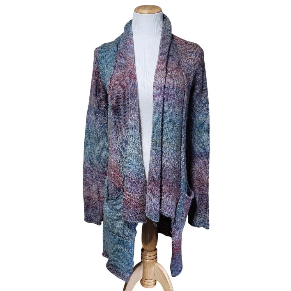 Noble Outfitters Ombre Scarf Cardigan Knit Sweater XS Waterfall Equestrian Long